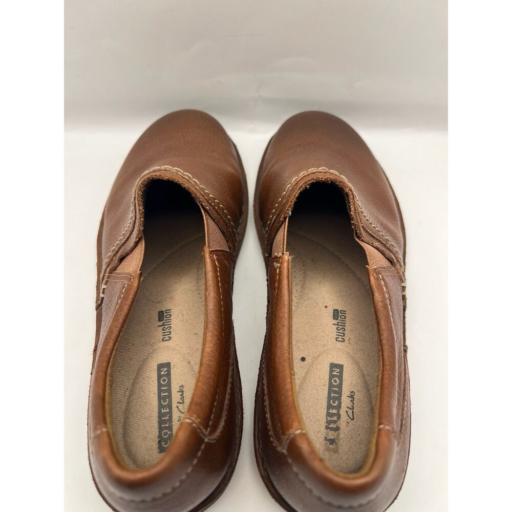 Clarks Janice Barrie Brown Leather Slip On Shoes Women Size 8 - Picture 7 of 9